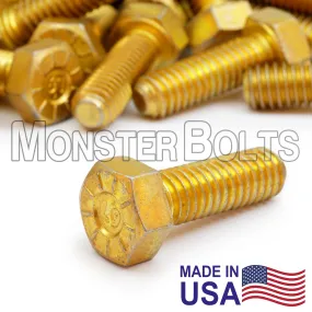 1-1/4"-12 L9 Hex Head Cap Screw ?C Fine Thread Alloy Steel Zinc Yellow CR 3 (Made in U.S.A.)