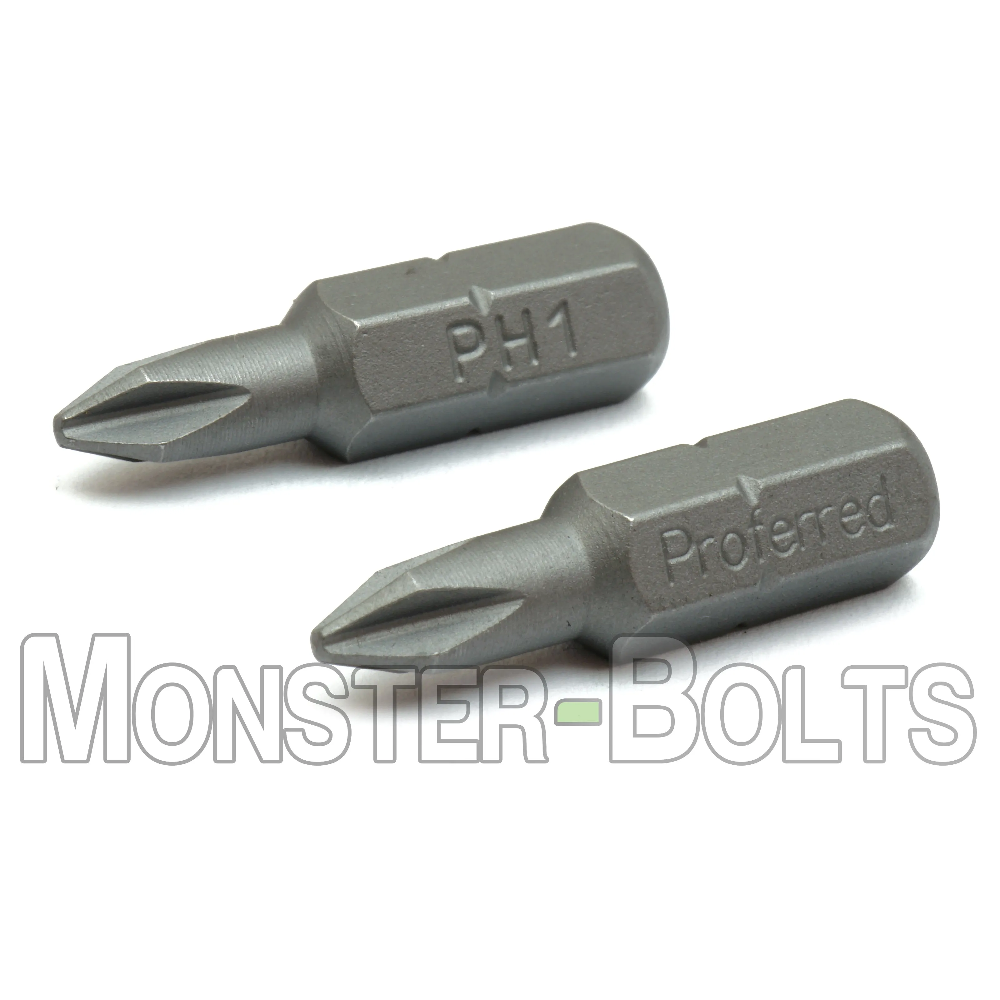 1-Inch Phillips Drive Bits 1/4" Hex Shank Screwdriver / Drill Bits, S2 Steel