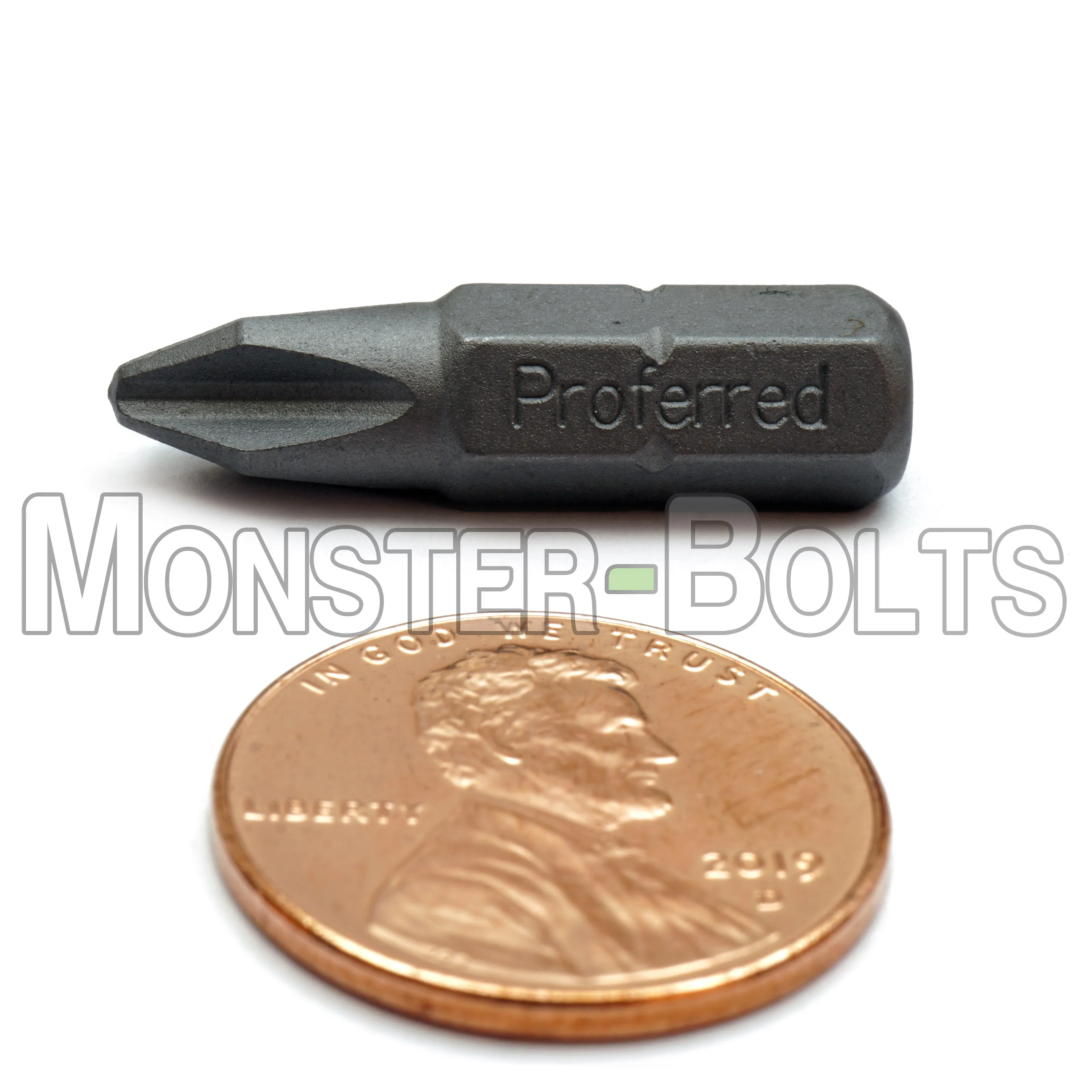 1-Inch Phillips Drive Bits 1/4" Hex Shank Screwdriver / Drill Bits, S2 Steel