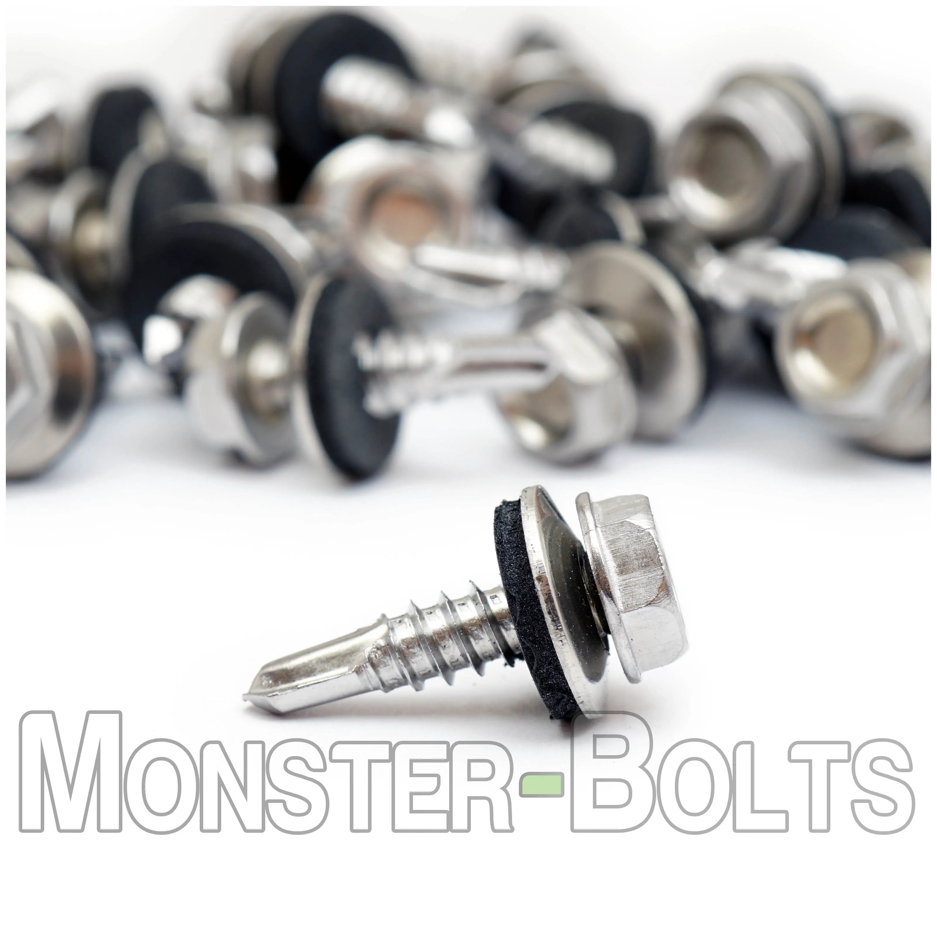 #10 Hardened Stainless Steel HWH w/ EPDM Sealing Washer, Self-Drilling TEK roofing screws