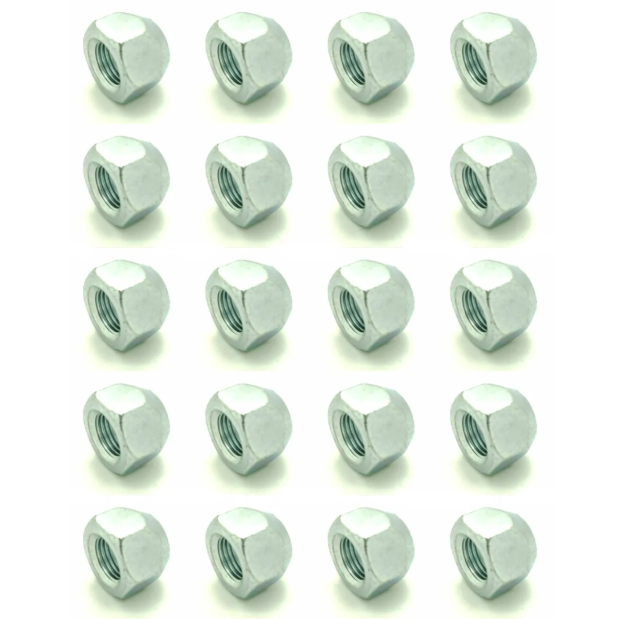 1/2-20 Zinc Plated Open End Acorn Lug Nuts | 13/16" Hex, 20 Qty (BCP971)
