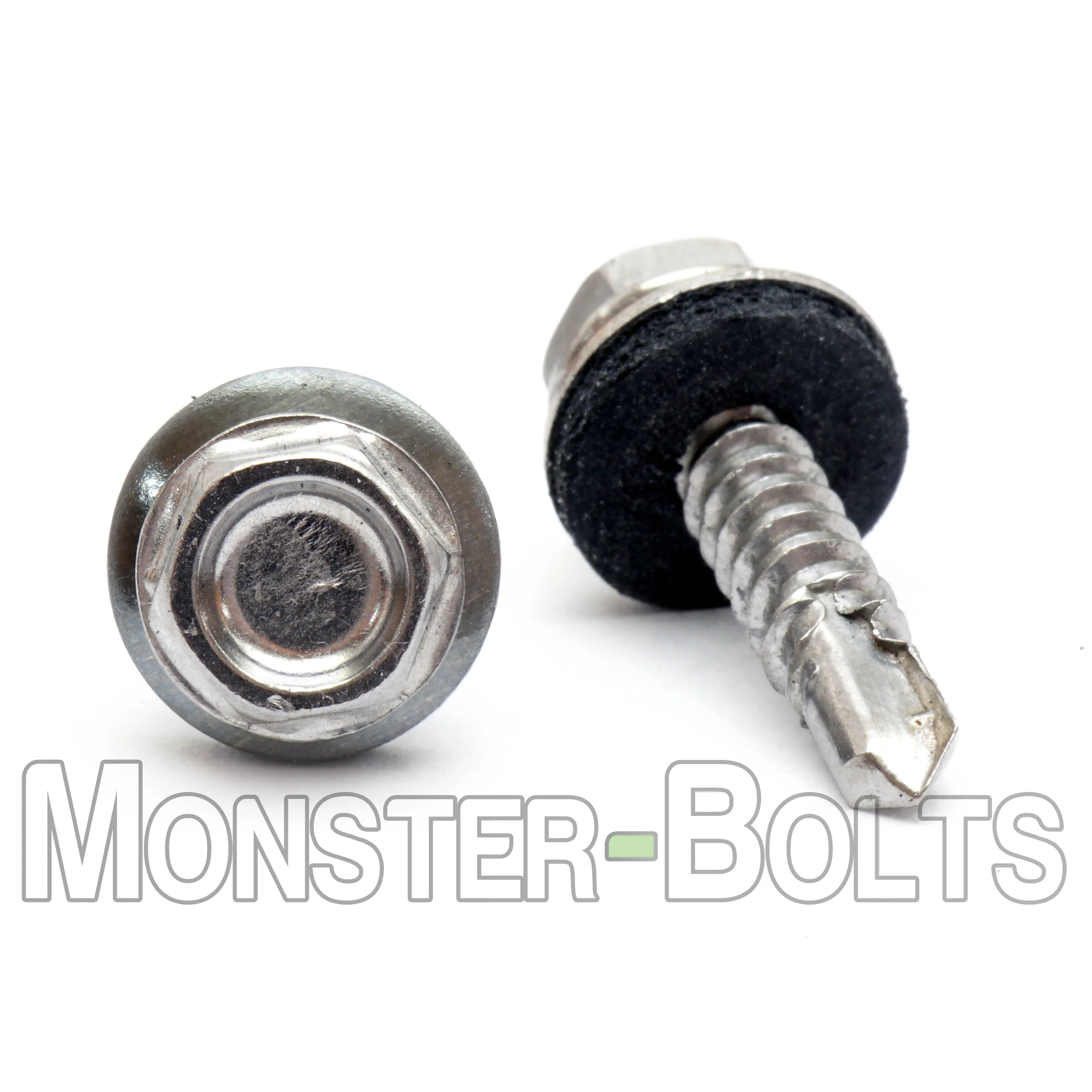 #12 Hardened Stainless Steel HWH w/ EPDM Sealing Washer, Self-Drilling TEK roofing screws