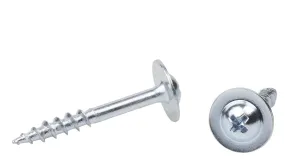 1/2 INCH OVERSIZE PHILLIPS DRIVE ROUND WASHER HEAD DEEP THREAD SCREWS Zinc Plated