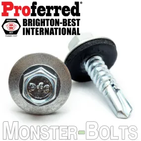 #12 Zinc HWH w/ EPDM Sealing Washer, Self-Drilling TEK Roofing Screws