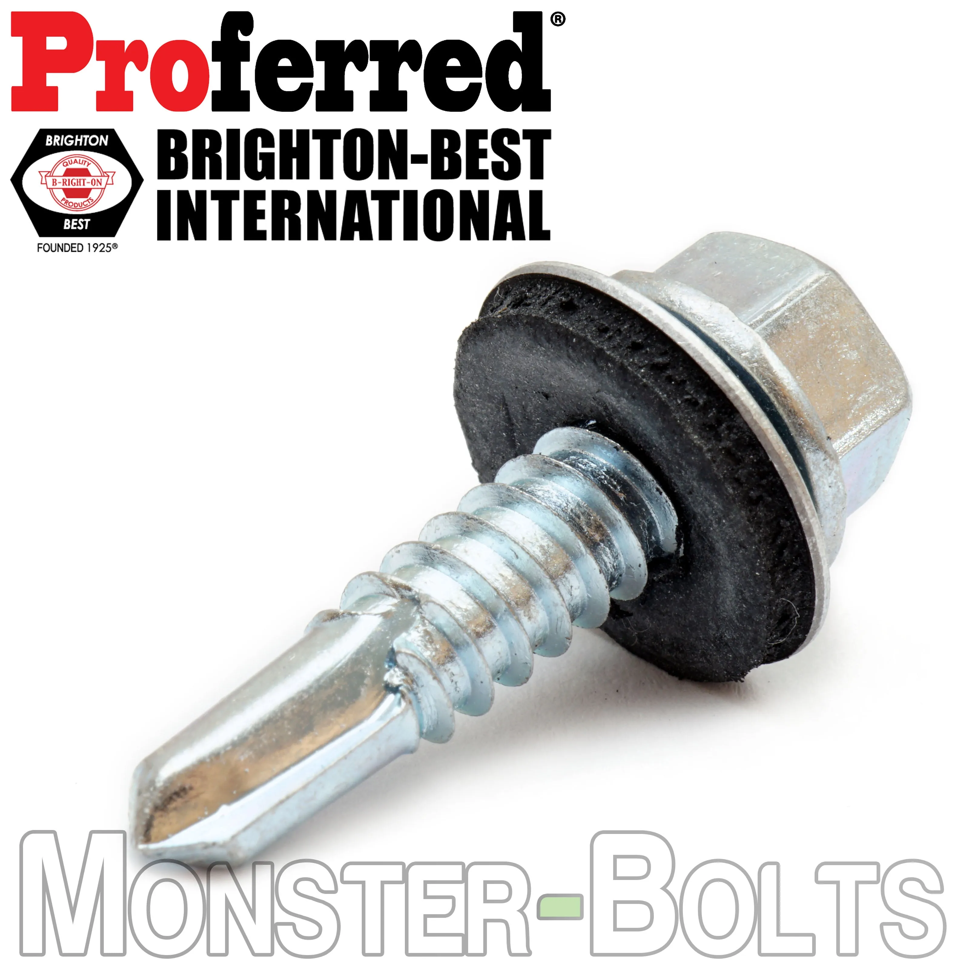 #12 Zinc HWH w/ EPDM Sealing Washer, Self-Drilling TEK Roofing Screws