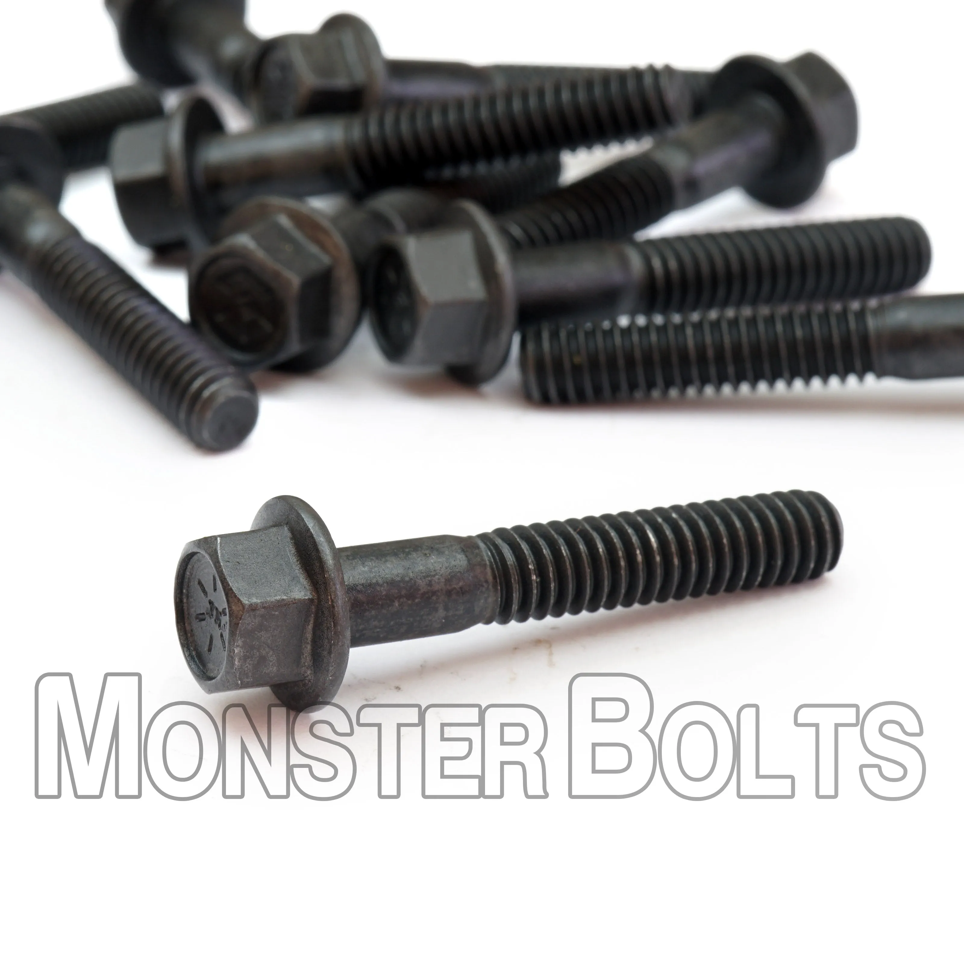 1/4"-20 Grade 8 Indented Hex Flange Screws (Frame Bolts) ?C Black Phosphate & Oil