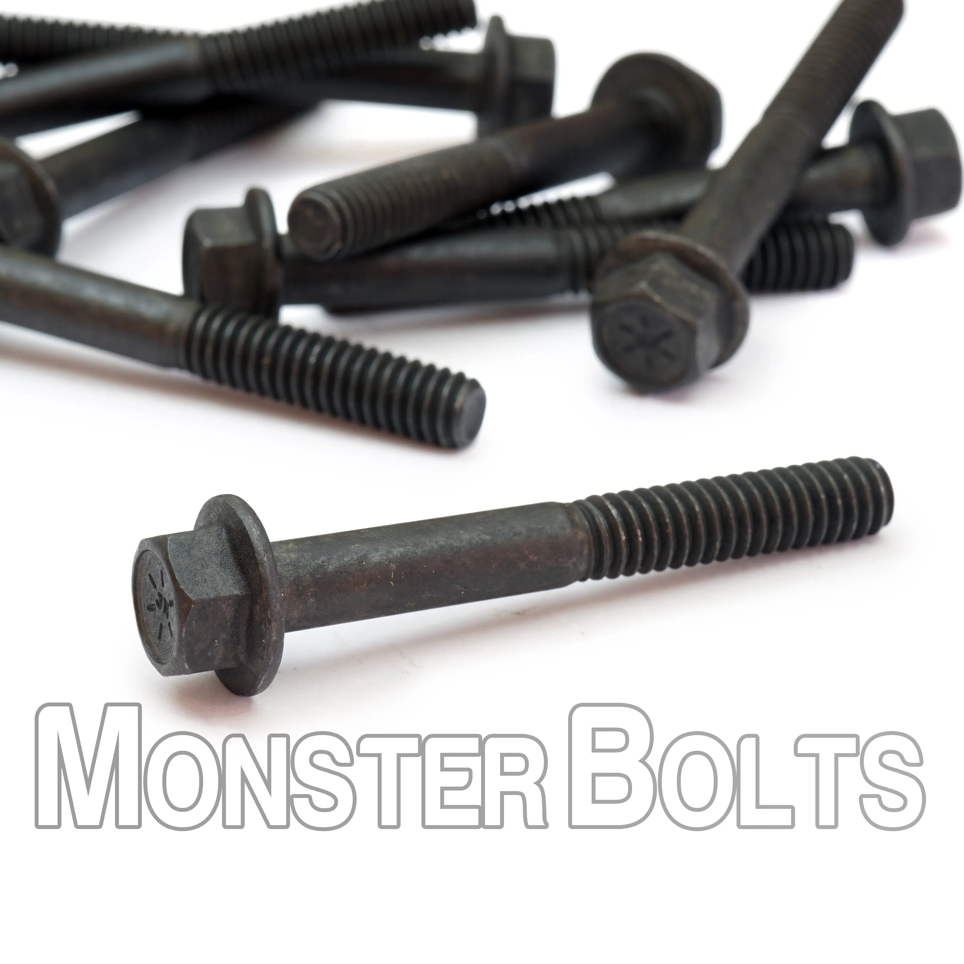 1/4"-20 Grade 8 Indented Hex Flange Screws (Frame Bolts) ?C Black Phosphate & Oil