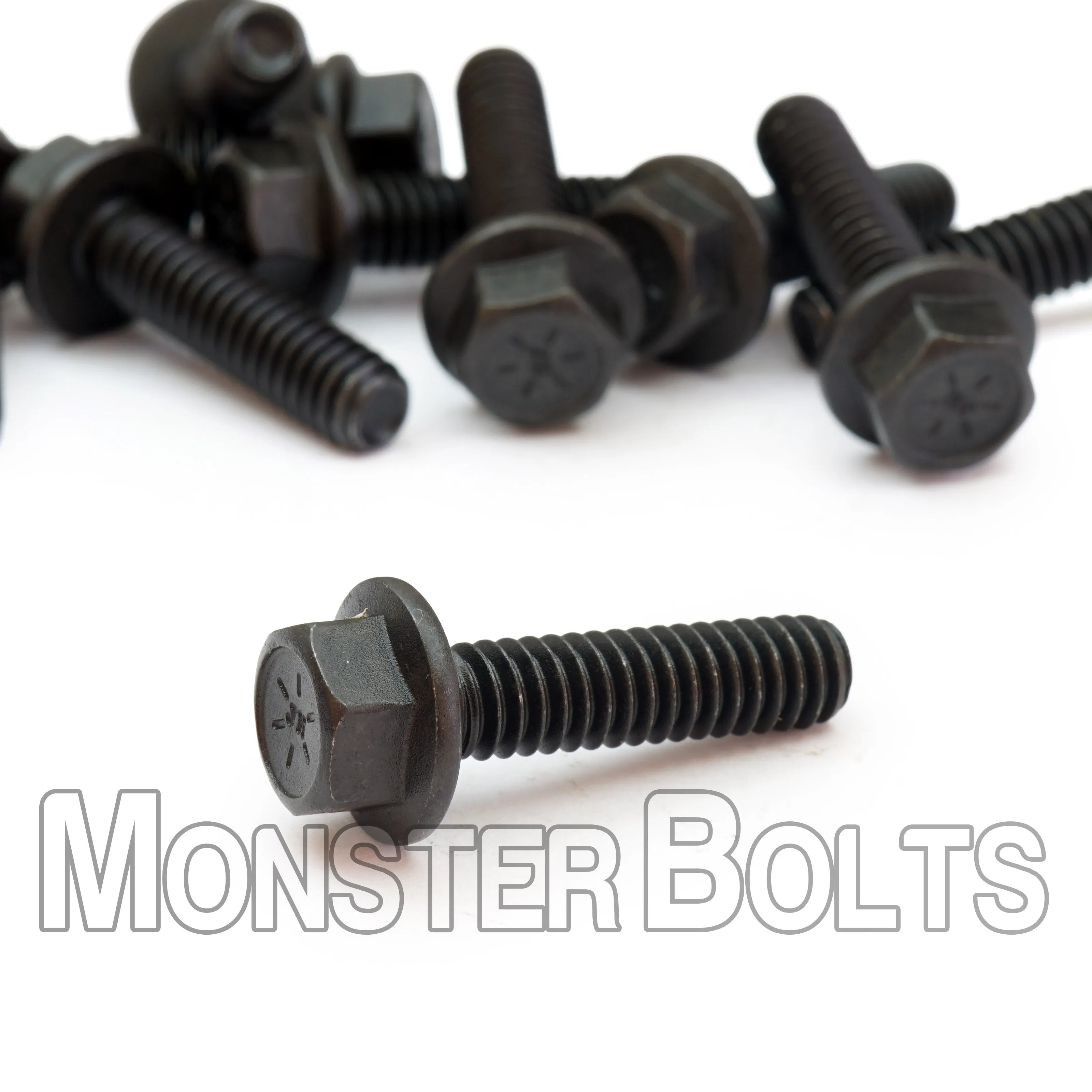1/4"-20 Grade 8 Indented Hex Flange Screws (Frame Bolts) ?C Black Phosphate & Oil