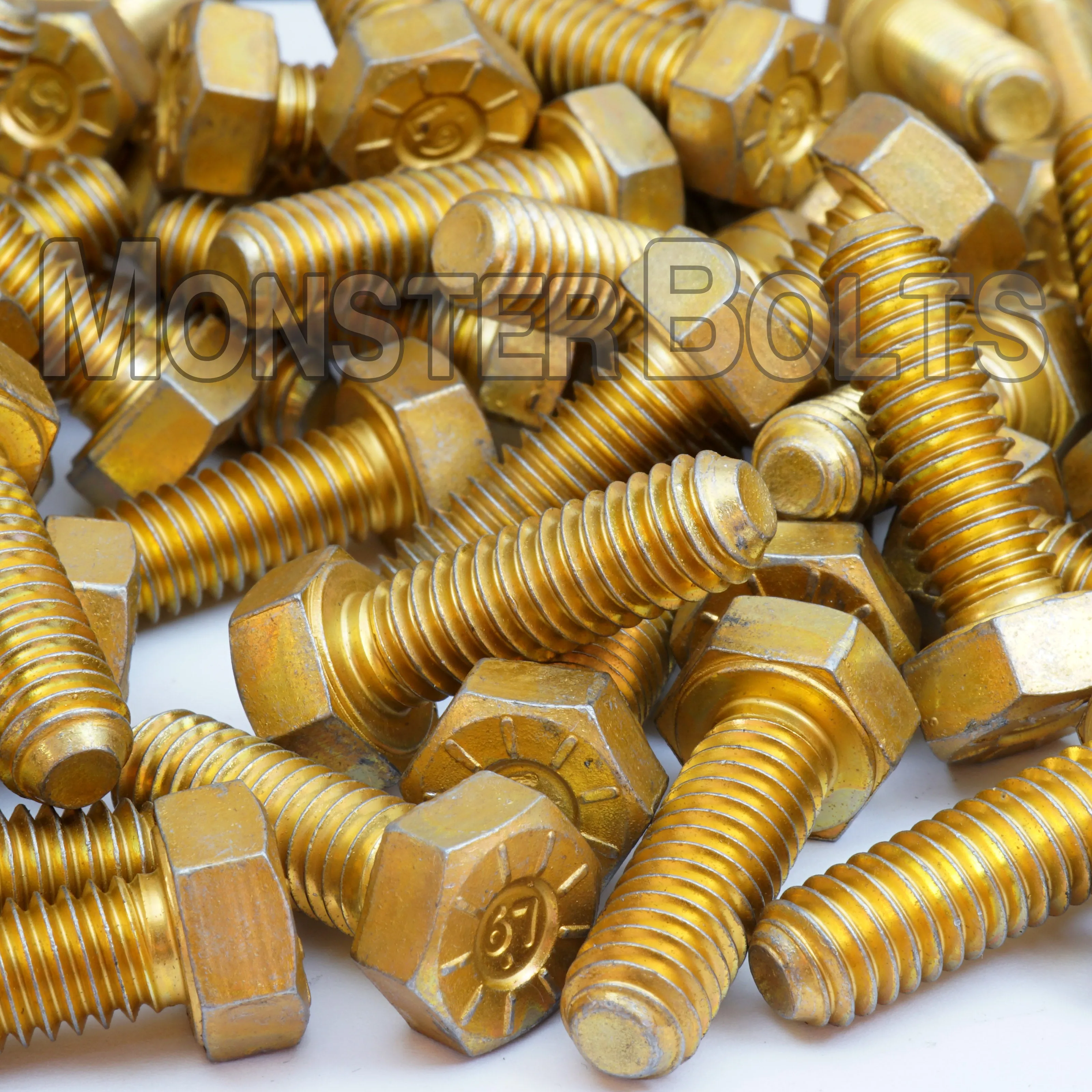 1"-14 L9 Hex Head Cap Screw ?C Fine (UNS) Thread Alloy Steel Zinc Yellow CR 3 (Made in U.S.A.)