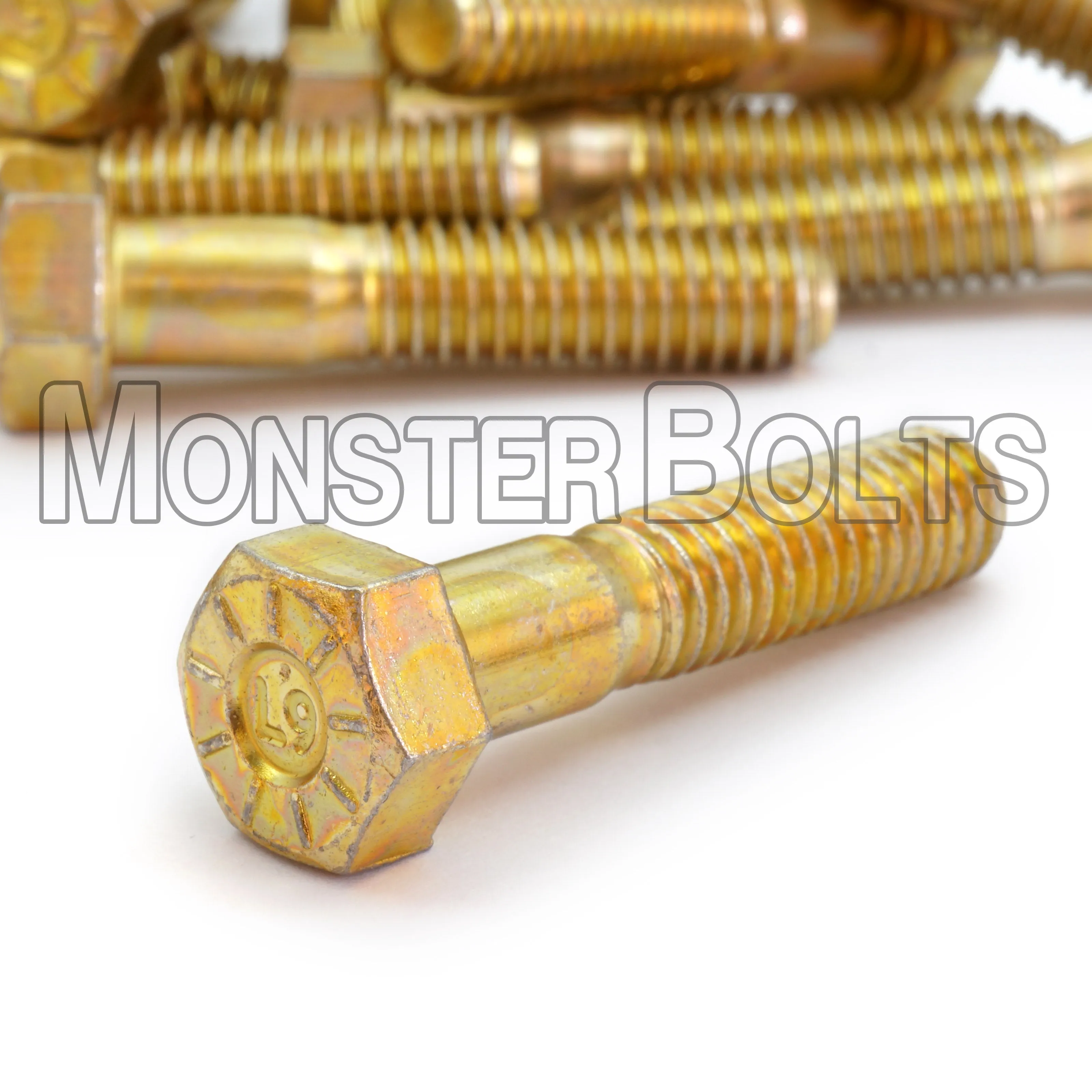 1"-14 L9 Hex Head Cap Screw ?C Fine (UNS) Thread Alloy Steel Zinc Yellow CR 3 (Made in U.S.A.)