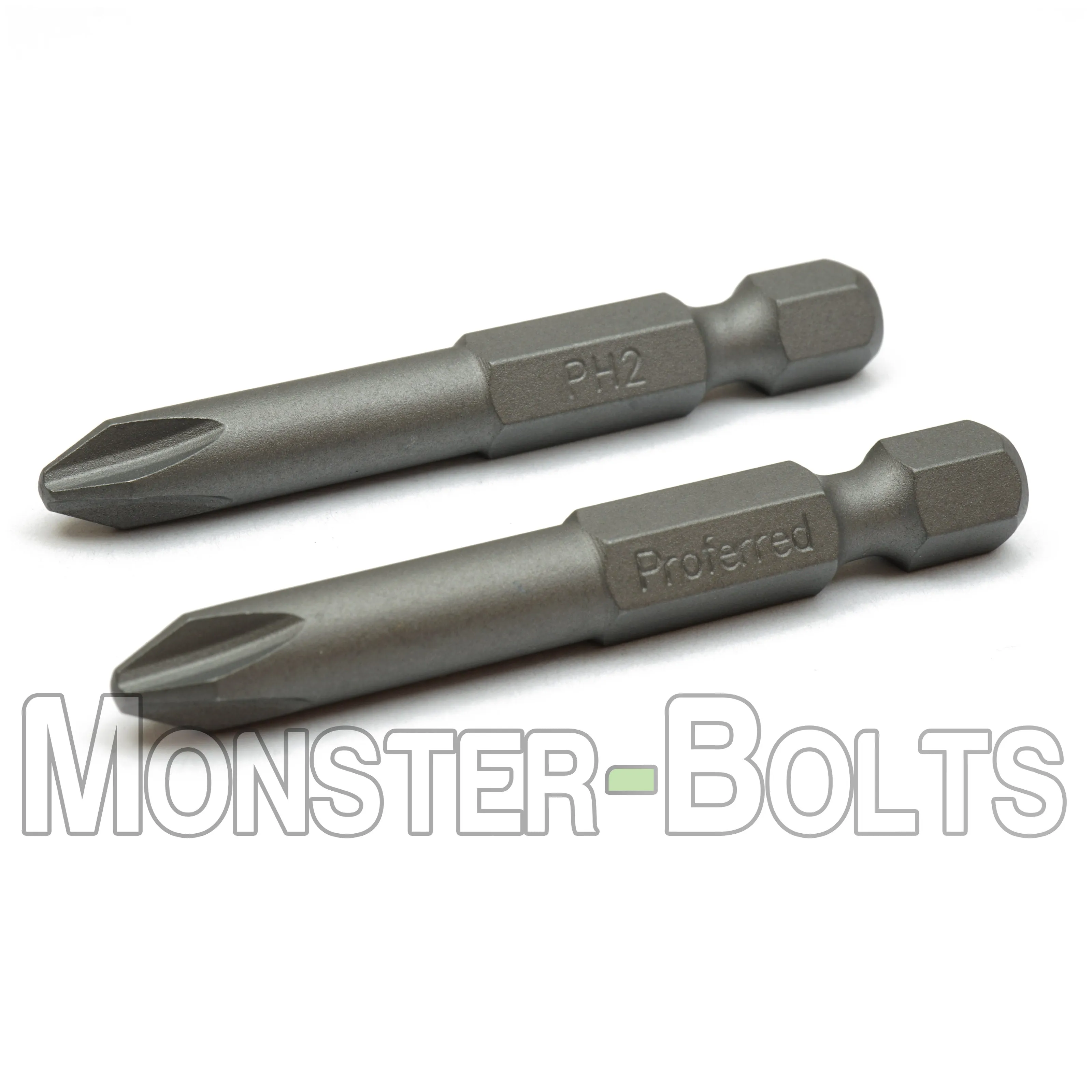 2-Inch Phillips Drive Bits 1/4" Hex Shank Screwdriver / Drill Bits, S2 Steel