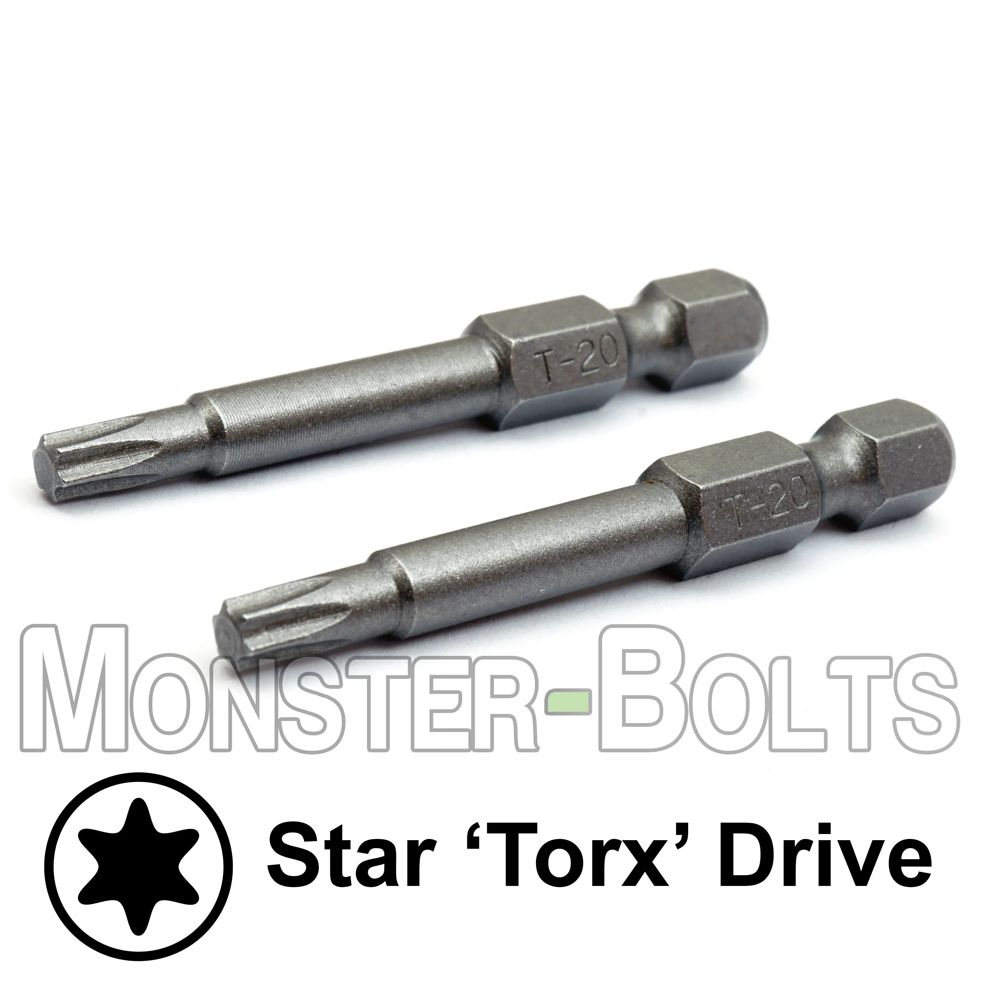 2-Inch Star (Torx) Hex Shank Screwdriver / Drill Bits, S2 Steel 1/4"