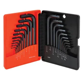 20 Piece Short Arm Hex Key Set, Both SAE and Metric