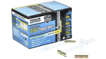 3/16 SNAPTOGGLE TOGGLE BOLTS DRYWALL ANCHORS TOGGLER BRAND & SCREWS
