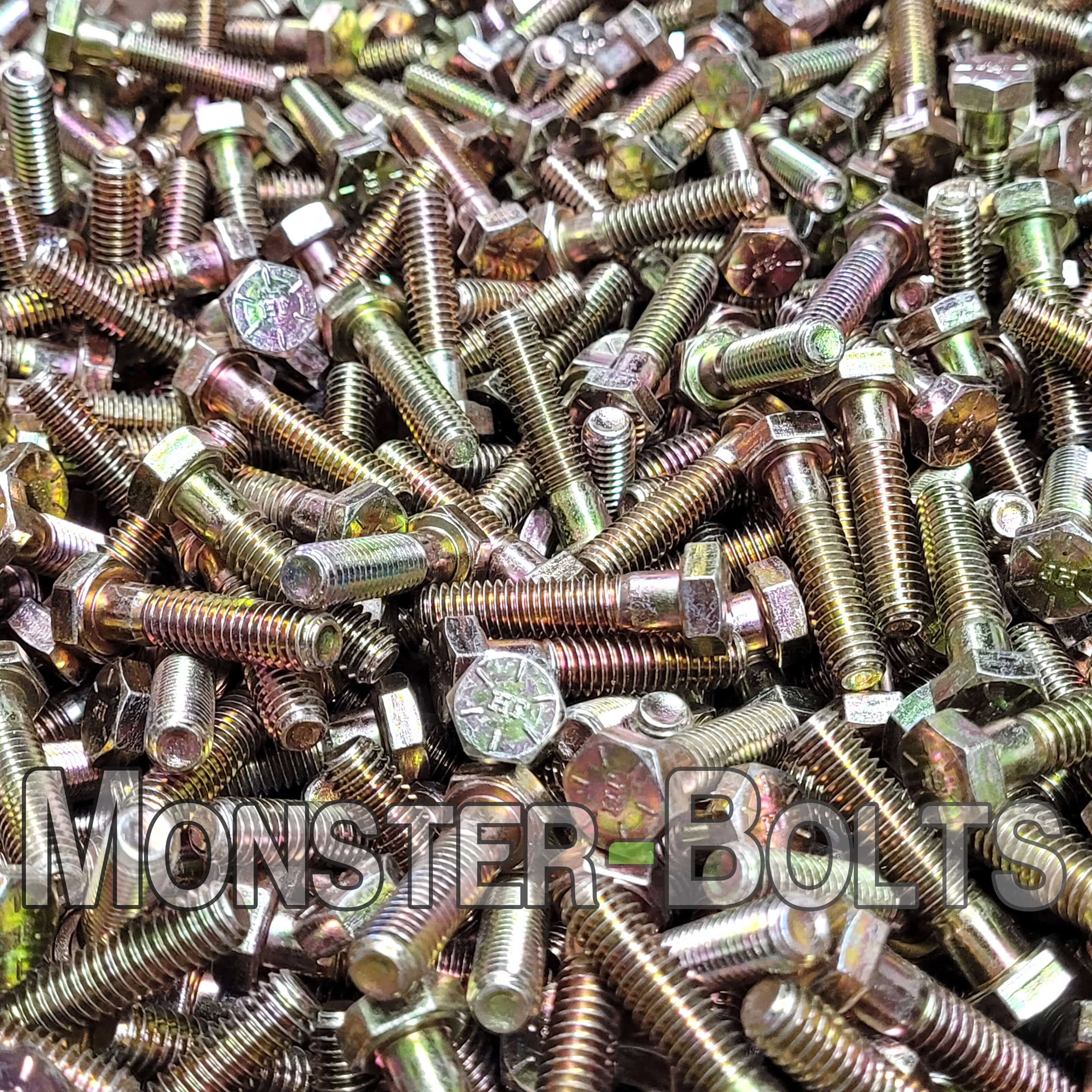 3/8"-16 Hex Cap Bolts / screws Grade 8 Alloy Steel, Zinc-Yellow