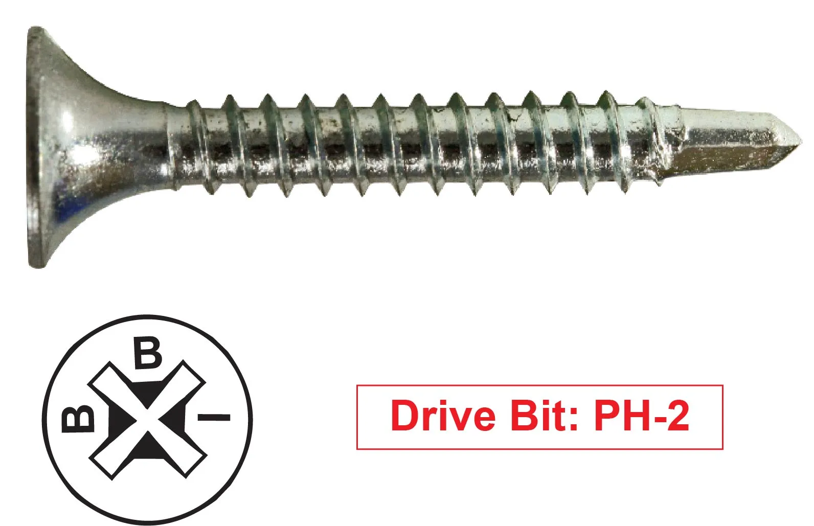 #6-20 & #8-18 Bugle Head Phillips Self-Drilling Screws (#2 Point), Proferred Zinc CR 3 (Bulk)