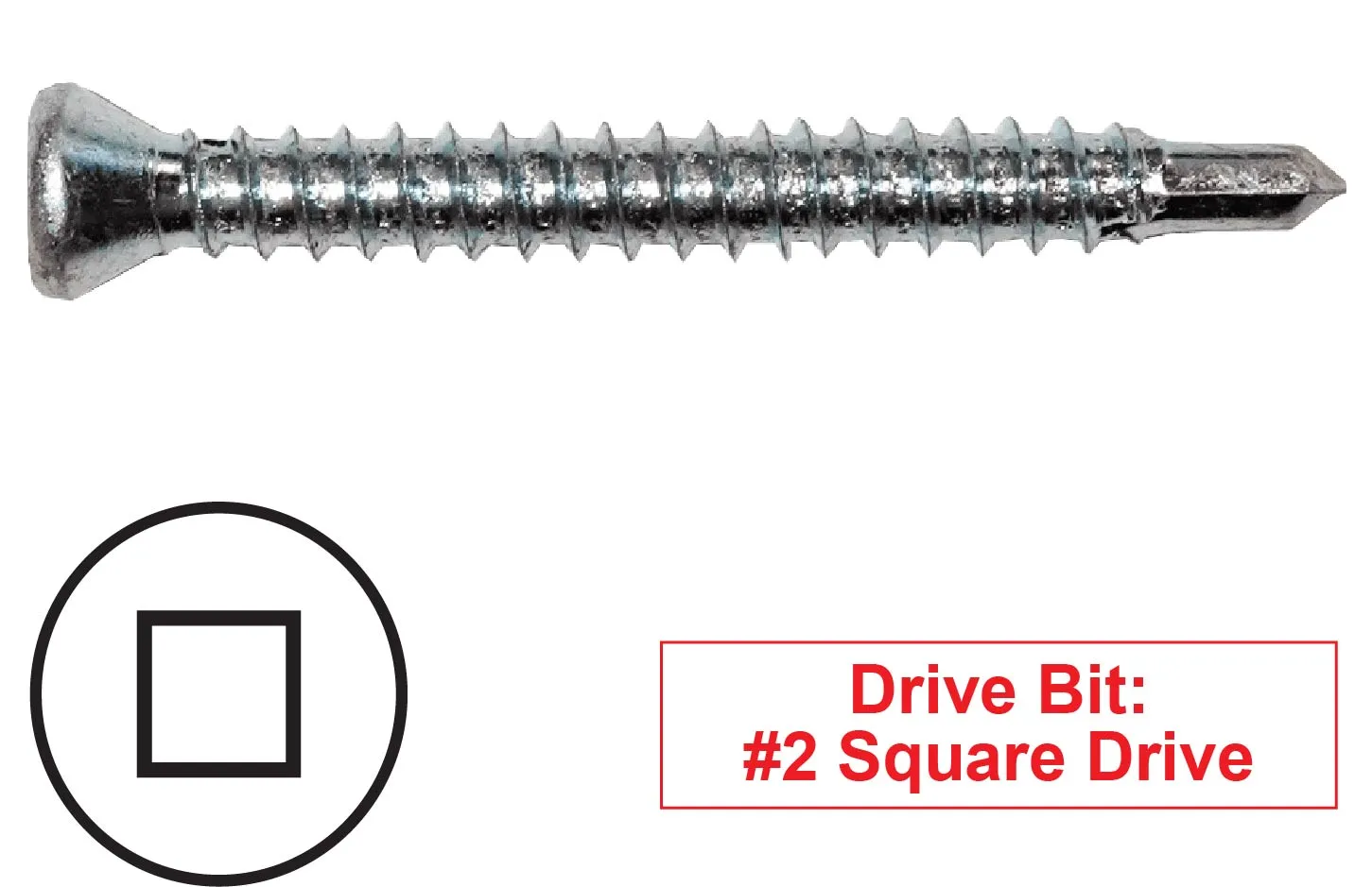 #6-20 Trim Head Square Self-Drilling Screws (#2 Point), Proferred Zinc CR 3 (Bulk)