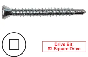 #6-20 Trim Head Square Self-Drilling Screws (#2 Point), Proferred Zinc CR 3 (Bulk)
