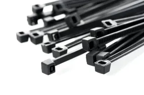 7 Inch Black Nylon 50 lb Cable Zip Ties | Made In The USA, 100 Qty BCP896