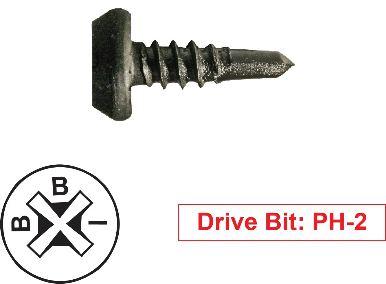 #7 x 7/16" Pan Framing Head Phillips Drywall Screws (#2 Sharp Point), Proferred Black Phosphate (Bulk)