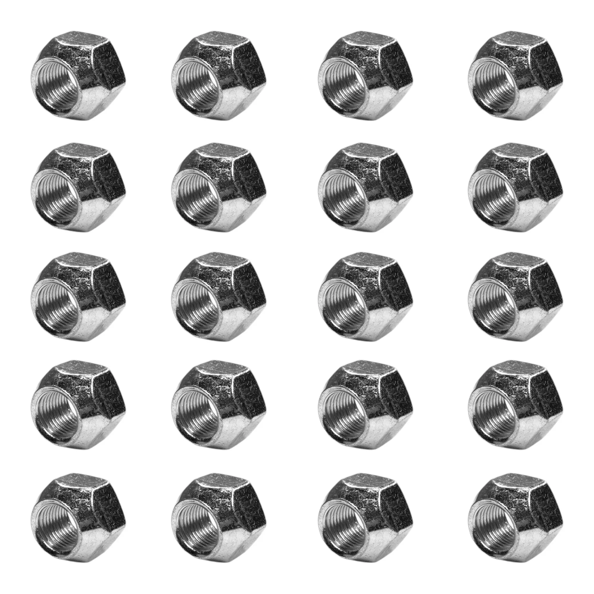 7/16-20 Zinc Plated Open End Acorn Lug Nuts | 3/4" Hex, 20 Qty (BCP1075)