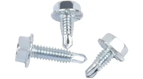7/16 HEX WASHER HEAD FINE THREAD Self Drilling Screws Zinc Plated Steel Serrated Underhead