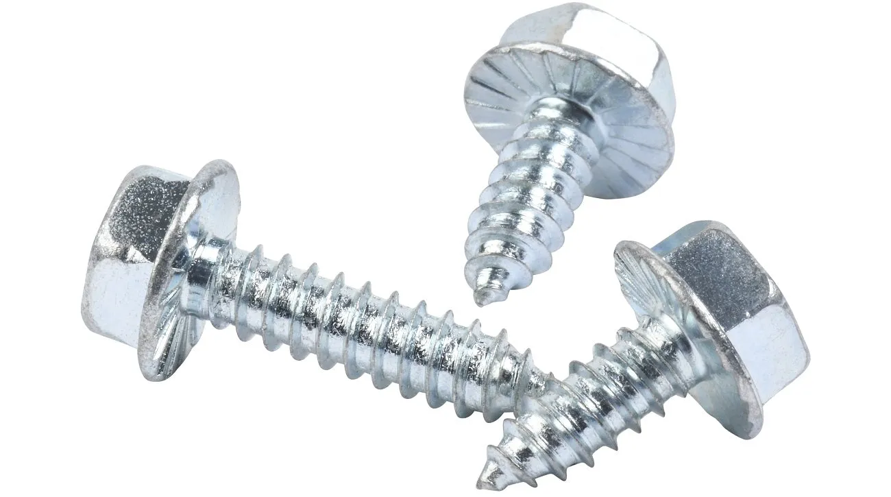 7/16 HEX WASHER HEAD TYPE-AB FINE THREAD Sheet Metal Screws Zinc Plated Steel Serrated Underhead