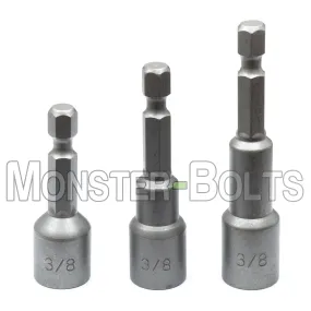 B-Stock 3/8" Magnetic Nutsetters, 1/4" Hex Power Shank w/ Industrial Grade Magnet