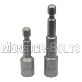 B-Stock 5/16" Magnetic Nutsetters, 1/4" Hex Power Shank w/ Industrial Grade Magnet
