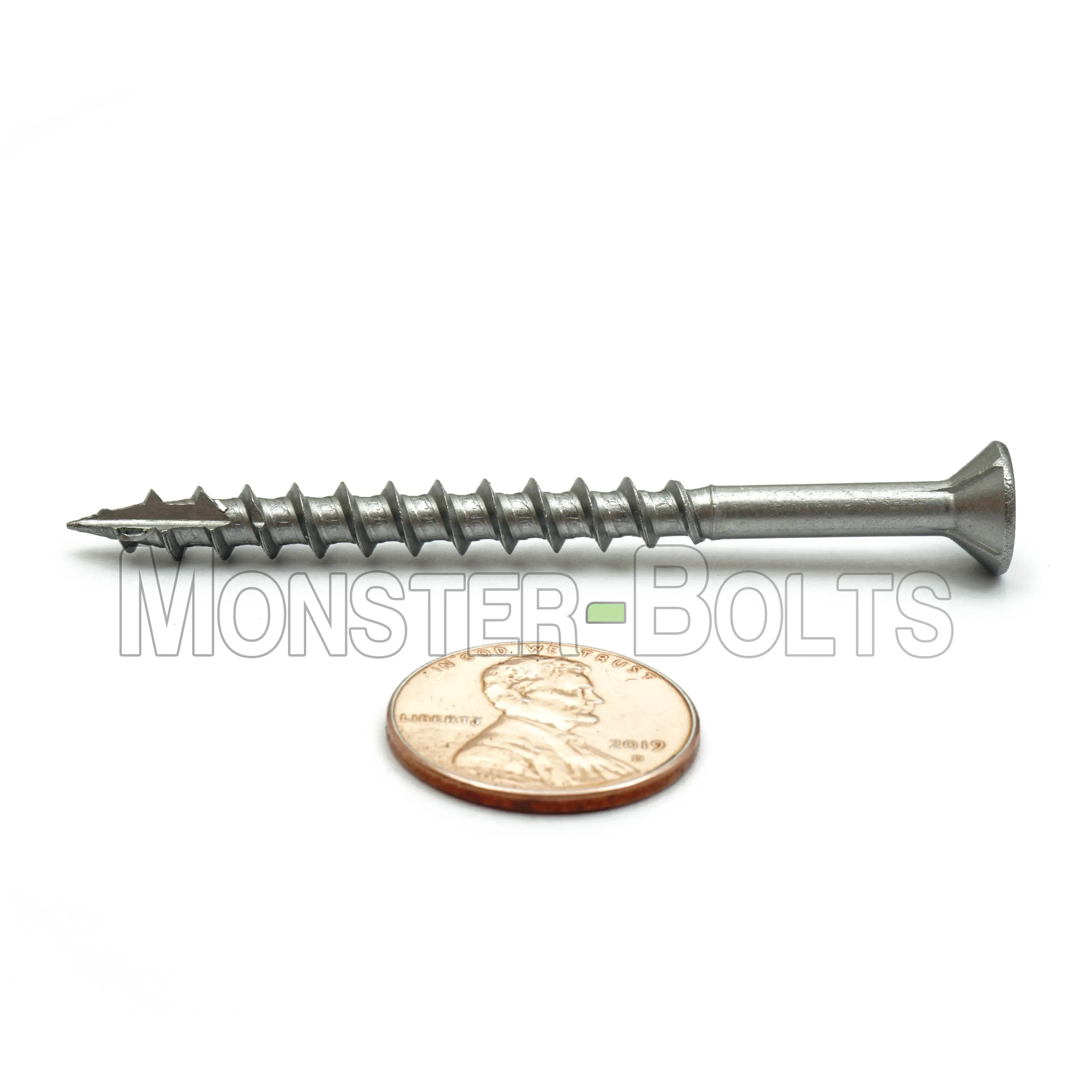 B-Stock #8 Star (Torx) Drive Flat Head w/ Nibs, 305 Stainless Steel Coarse Thread Type '17' point, Wood / Deck Screws