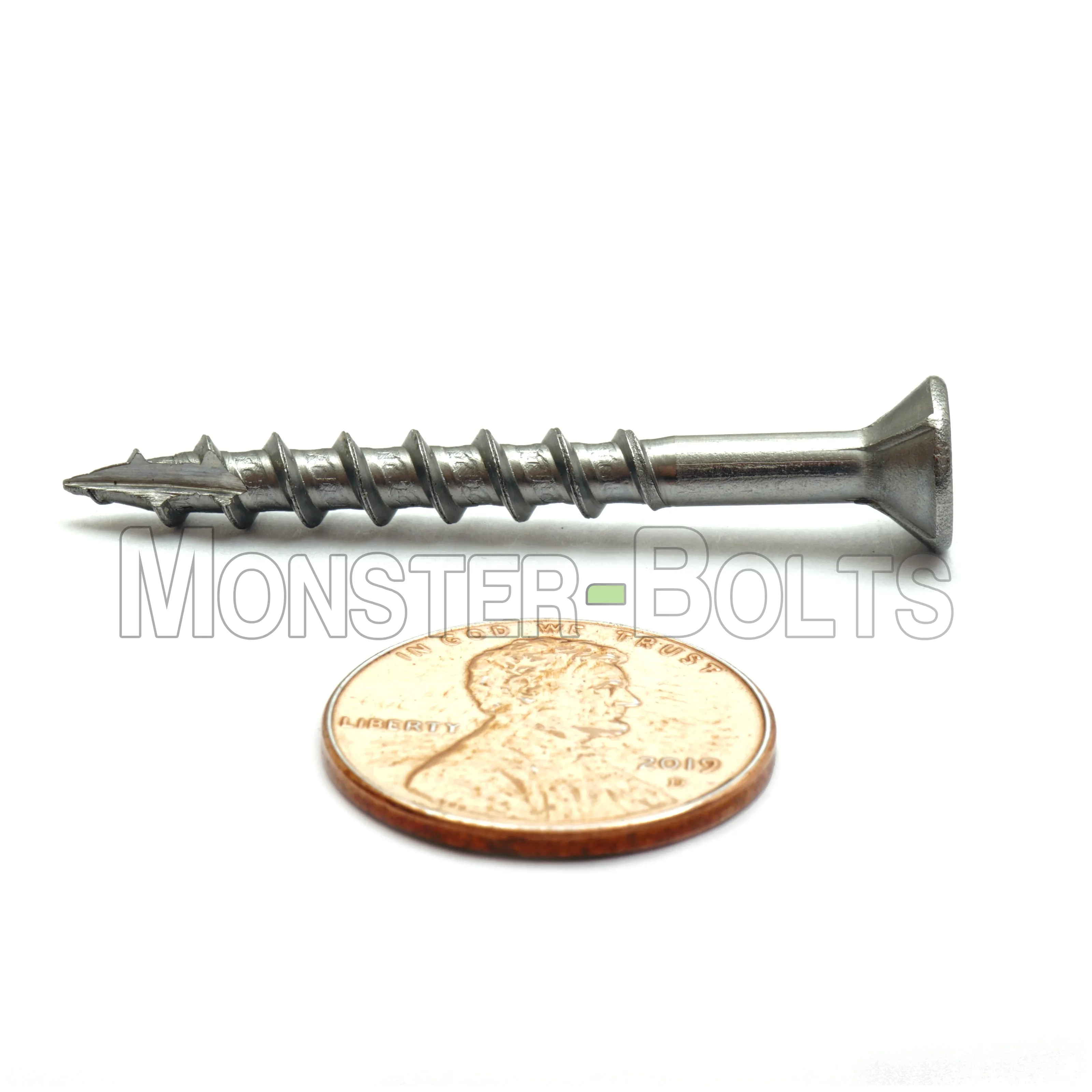 B-Stock #8 Star (Torx) Drive Flat Head w/ Nibs, 305 Stainless Steel Coarse Thread Type '17' point, Wood / Deck Screws