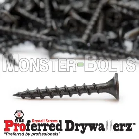 Bugle Head Phillips Coarse Thread Drywall Screws, Black Phosphate (Taiwan) - Proferred Drywallerz? (Bulk)