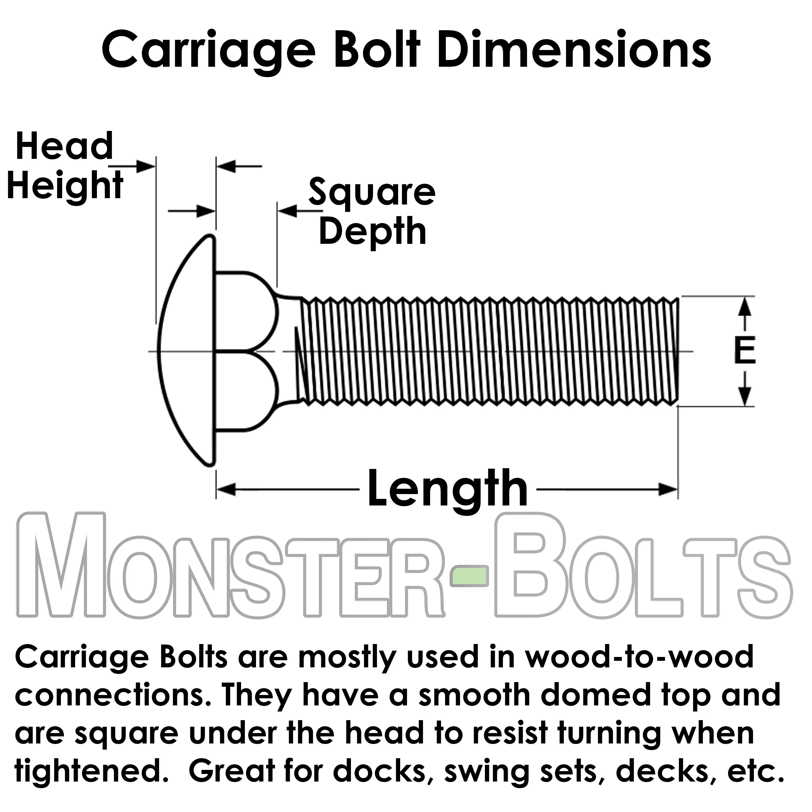 Bulk 5/8"-11 Carriage Bolt A307 Grade A Zinc Yellow CR 6
