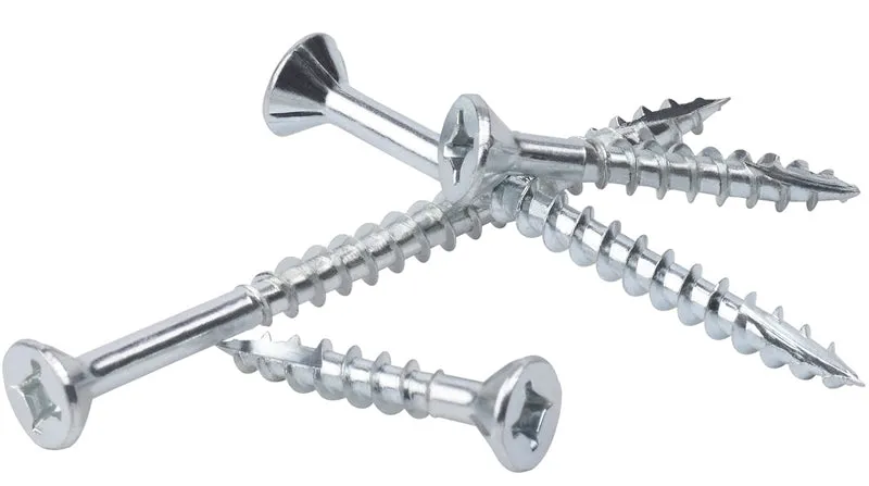 COMBO-ZINC Assembly Screws DEEP THREADS COMBO DRIVE (#2 Square & Phillips) ZINC PLATED Flat Head with Nibs Type-17 Drilling Point