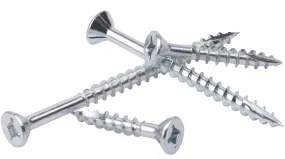COMBO-ZINC Assembly Screws DEEP THREADS COMBO DRIVE (#2 Square & Phillips) ZINC PLATED Flat Head with Nibs Type-17 Drilling Point