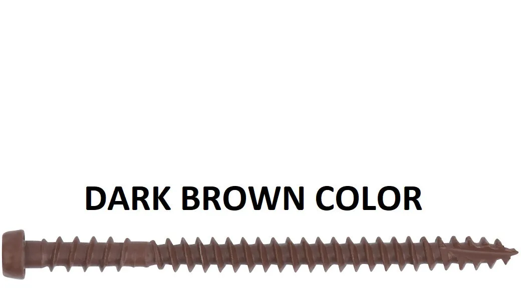 COMPOSITE DECK SCREWS T-20 Torx (Star) Drive SKT Plated Steel Dual Thread Design