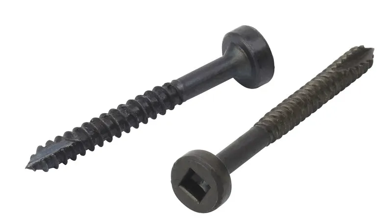 FACE FRAME SCREWS FINE THREAD (For Harder Woods) #2 Square Drive Plain Dri-Lube Type-17 Drilling Point