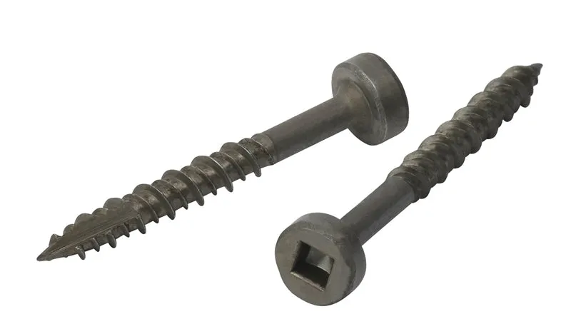 FACE FRAME SCREWS HI-LO THREAD (For Soft & Hard Woods) #2 Square Drive Plain Dri-Lube Type-17 Drilling Point