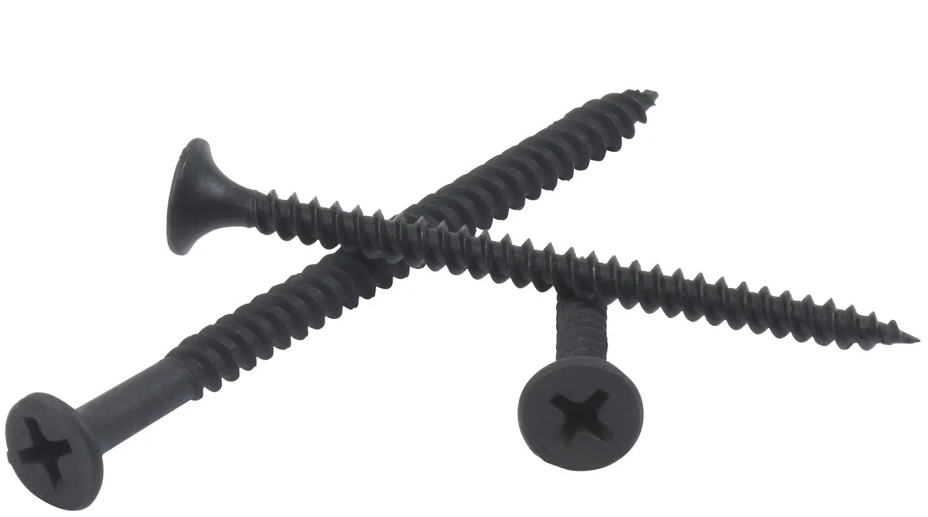 FINE THREAD DRYWALL SCREWS #2 Phillips Drive Black Phospate Plated