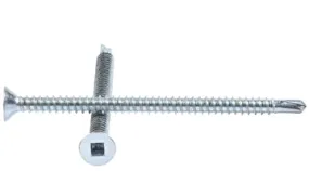 FLAT HEAD SELF DRILLING SCREWS #2 SQUARE Drive Zinc Plated