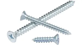 FLAT HEAD SHEET METAL SCREWS Phillips Drive Zinc Plated