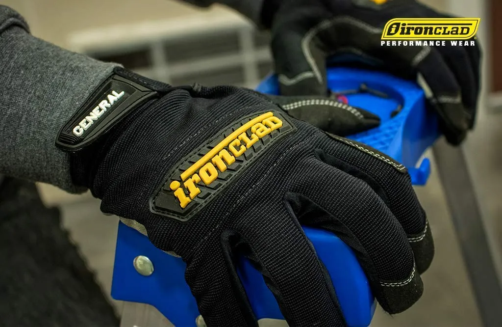 GUG - Ironclad General Utility Work Gloves All Purpose Black Mechanics