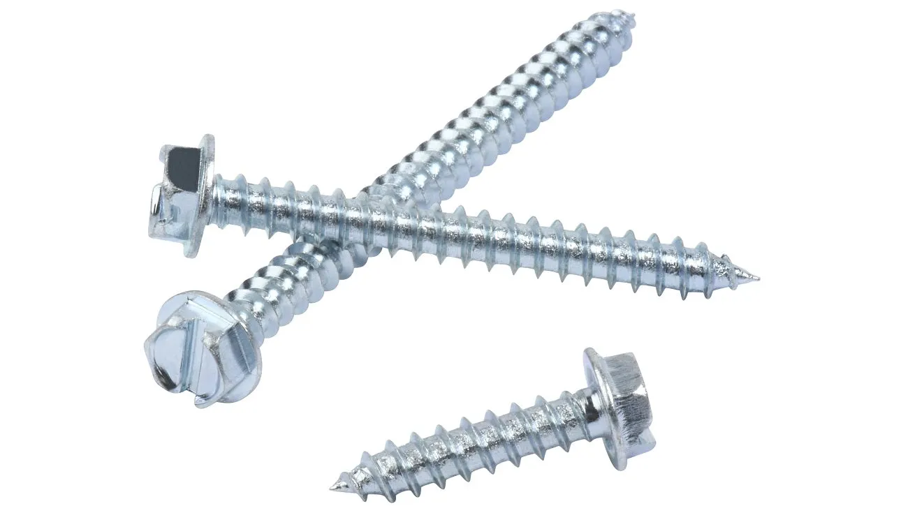 HEX WASHER SLOT. HEAD SHEET METAL SCREWS Zinc Plated
