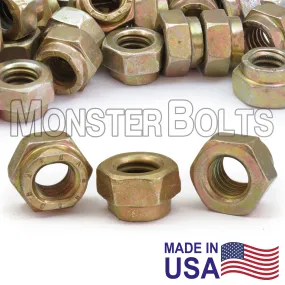 L9 Collar Locknuts ?C Alloy Steel Cadmium Yellow & Wax (Coarse Thread, Made in U.S.A.)