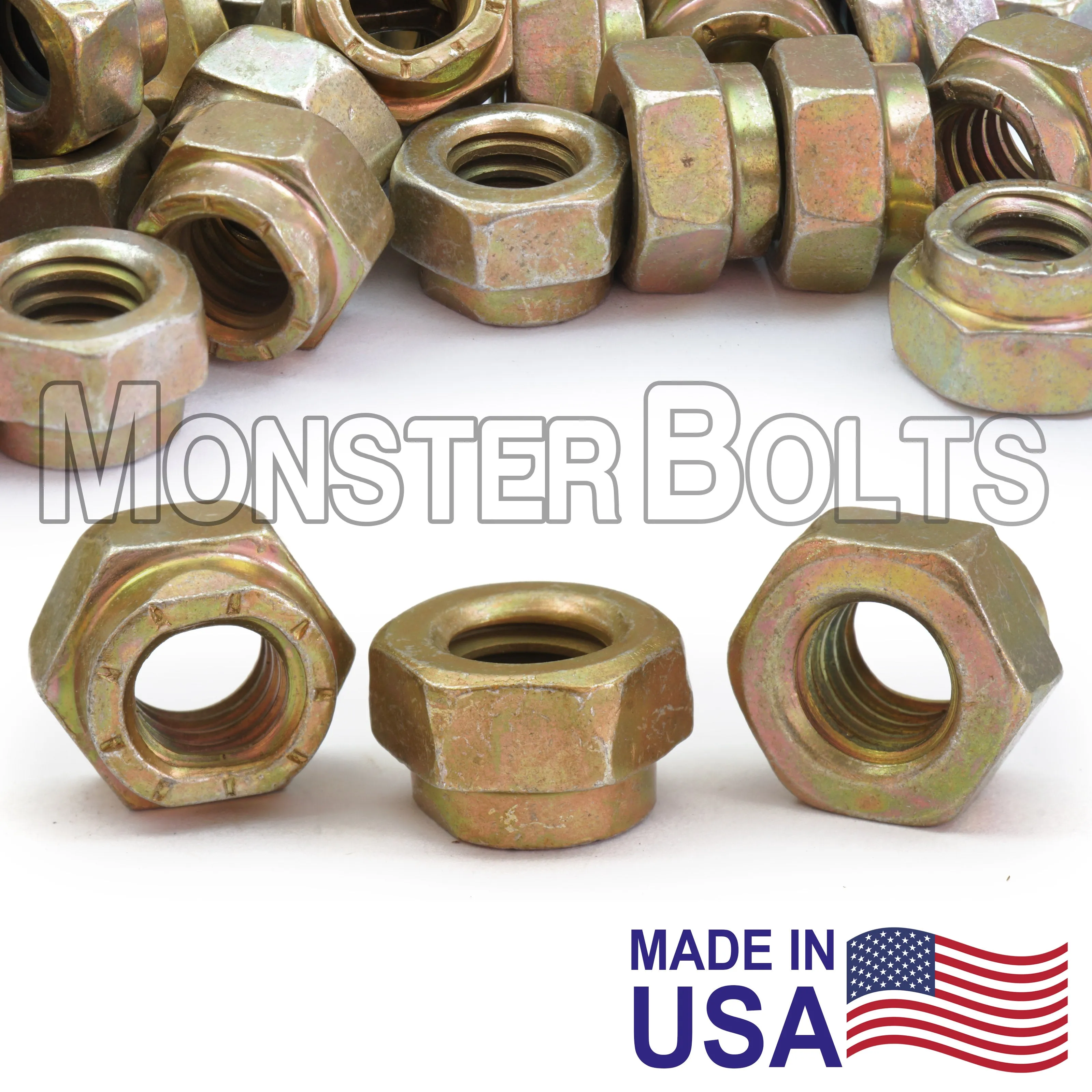 L9 Collar Locknuts ?C Alloy Steel Cadmium Yellow & Wax (Coarse Thread, Made in U.S.A.)