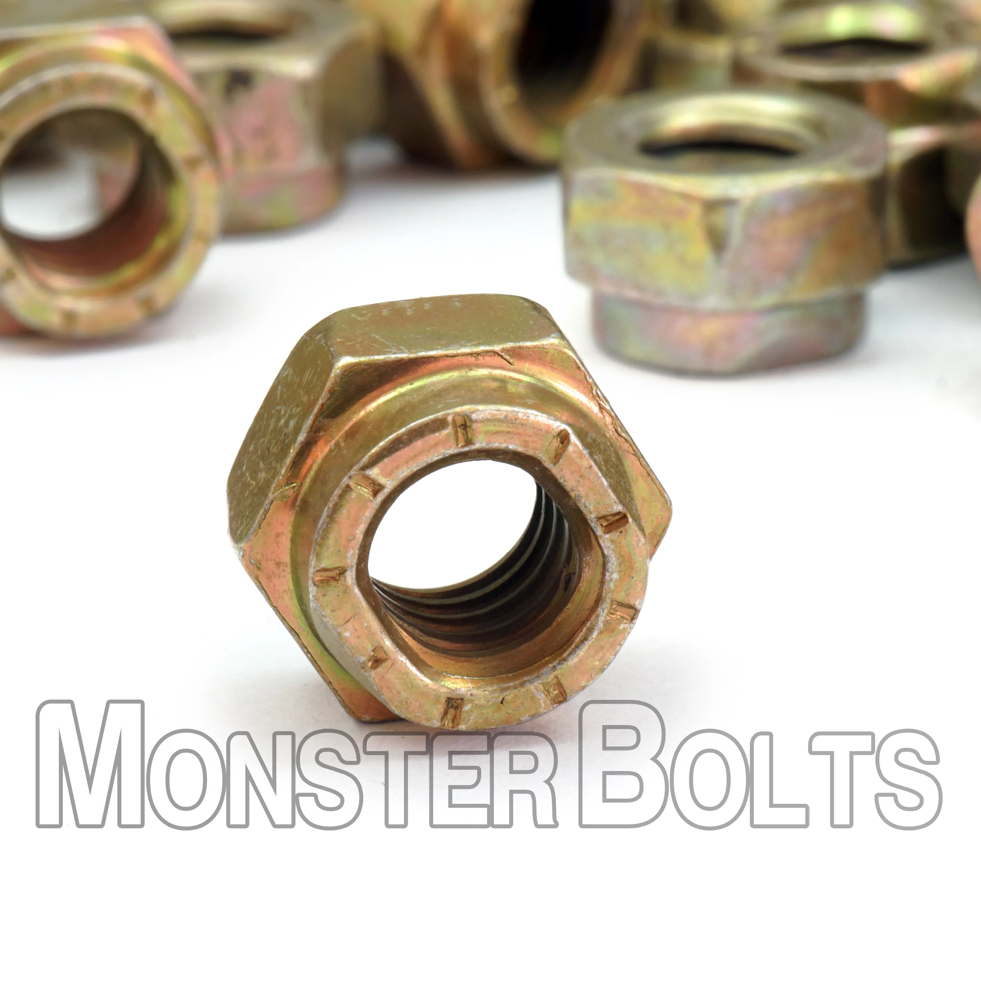L9 Collar Locknuts ?C Alloy Steel Cadmium Yellow & Wax (Coarse Thread, Made in U.S.A.)