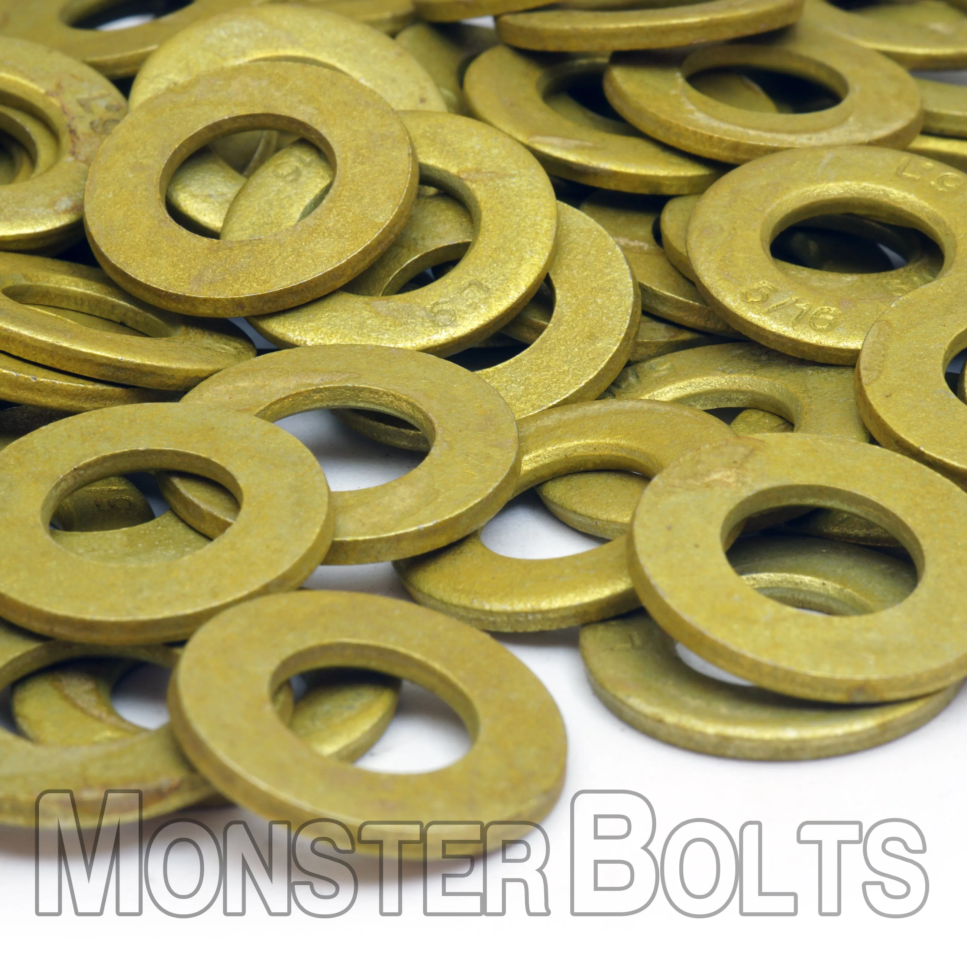 L9 SAE Tension Flat Washers ?C Alloy Steel Zinc Yellow CR 3 (Made in U.S.A.)