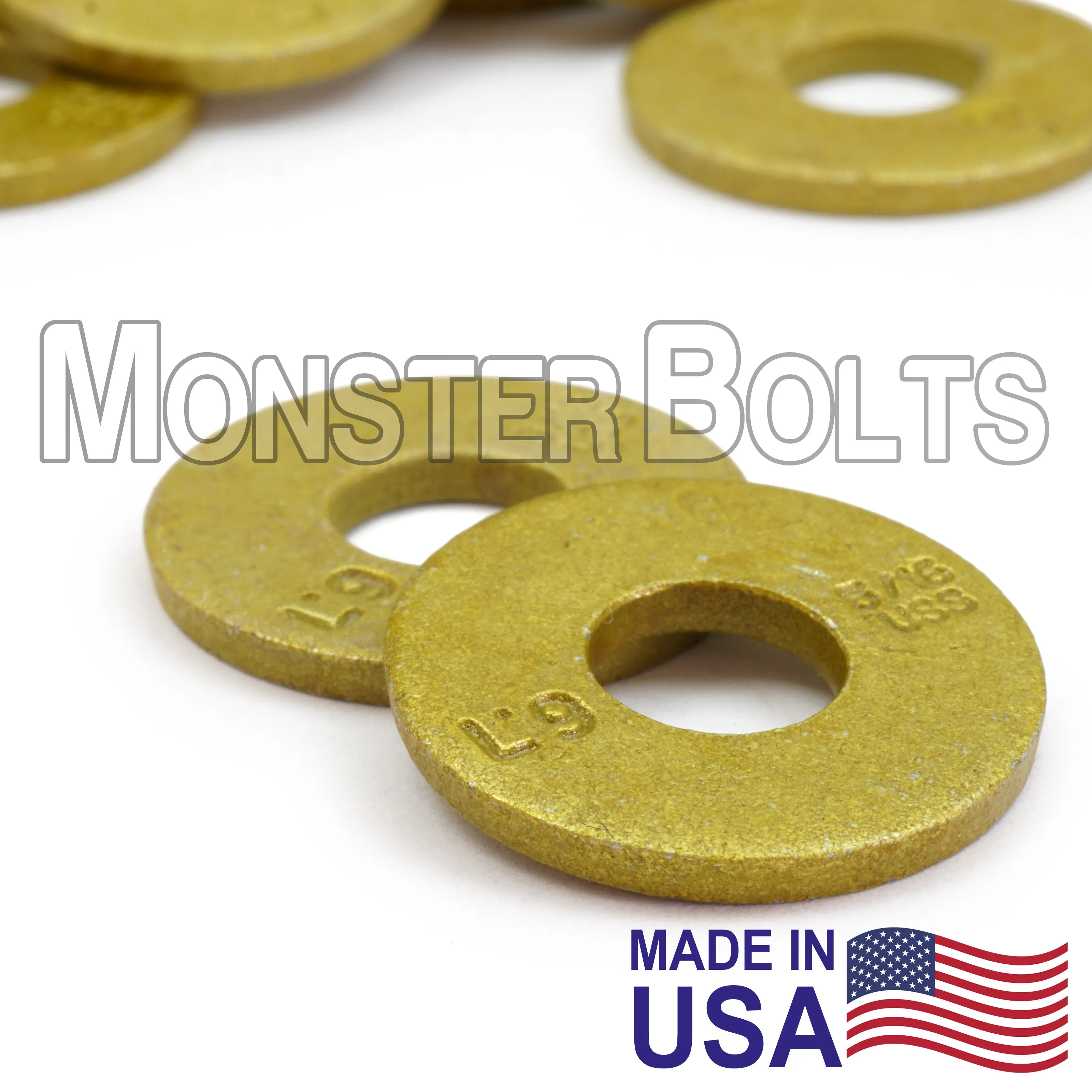 L9 USS Tension Flat Washers ?C Alloy Steel Zinc Yellow CR 3 (Made in U.S.A.)