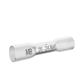 MonsterBolts Heat Shrink Crimp Butt Connectors, Sealed Waterproof, Clear, 26-24 AWG