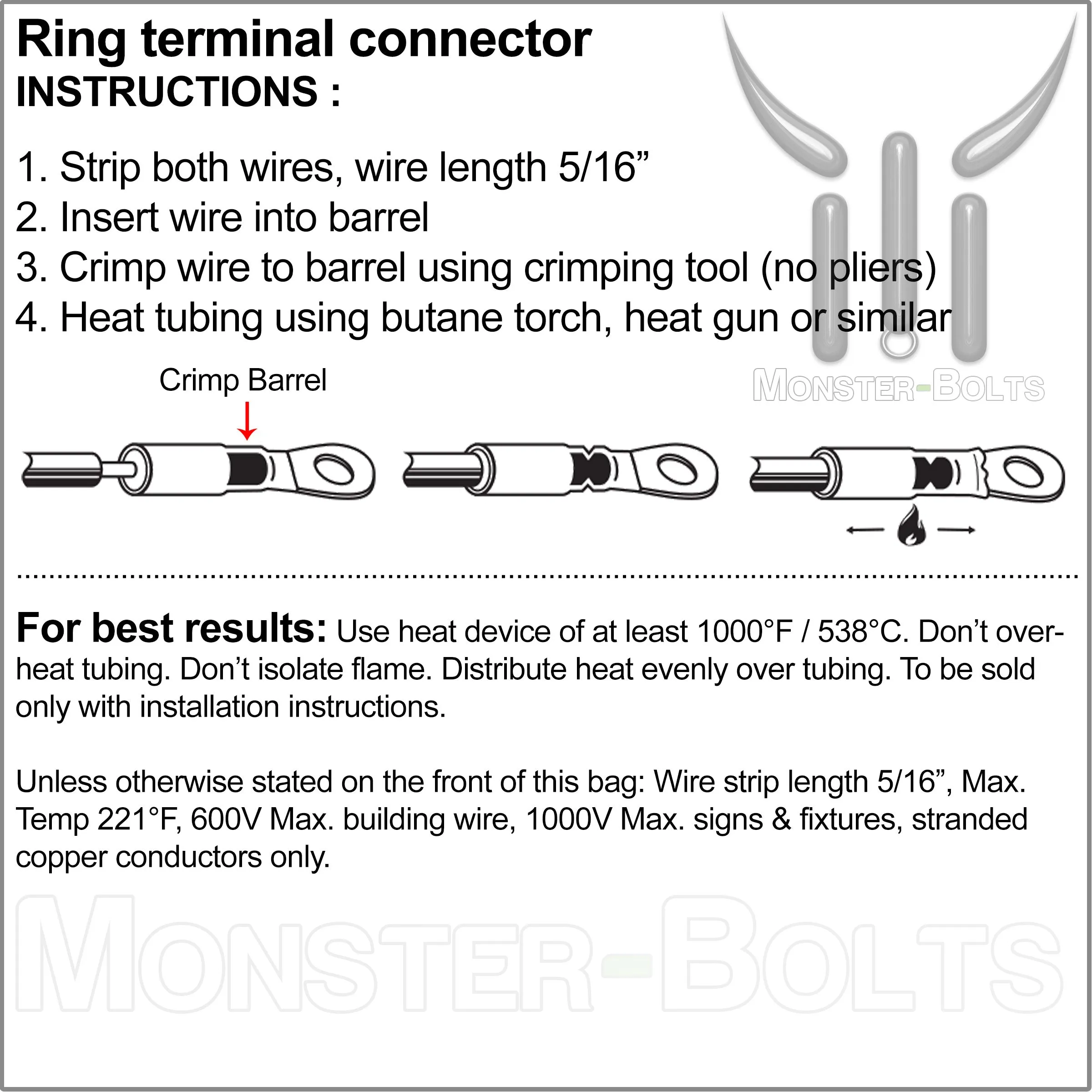 NSPA Krimpa-Seal Long Neck Ring Terminal ?C Red (22-18 AWG)